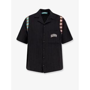 Barrow Men Viscose Blend Shirt With Forntal Logo Print